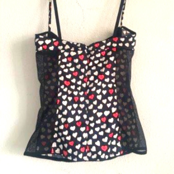Dolce & Gabbana authentic RARE Y2K black heart bustier mesh stretch pinUp Medium - Picture 11 of 16